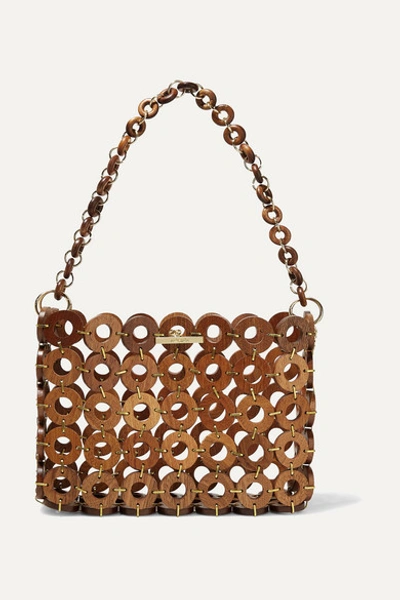 Cult Gaia Jasmin Wood Shoulder Bag In Brown