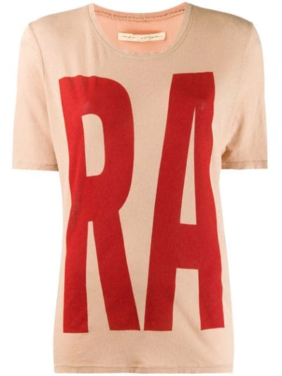 Raquel Allegra Boxy Printed T-shirt In Neutrals