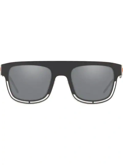 Dolce & Gabbana Charisma 49mm Mirrored Square Sunglasses In Matte Black