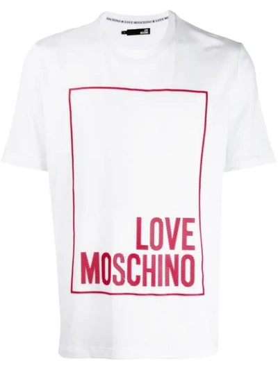 Love Moschino Logo Print T-shirt In White
