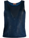Missoni Sleeveless Shimmer Illusion Top In Blue