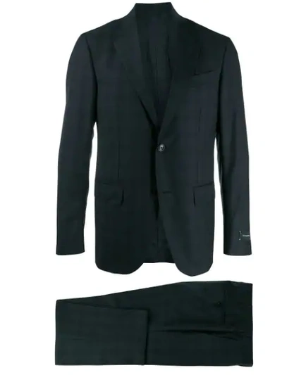 Ermenegildo Zegna Check Print Suit In Black