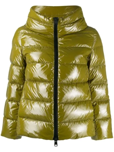 Herno Zipped Padded Jacket In Green
