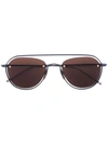 Thom Browne Aviator Sunglasses In Black