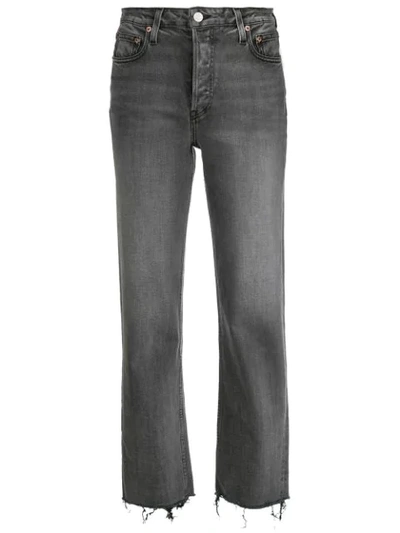 Trave Denim Mid Rise Straight-leg Jeans In Grey