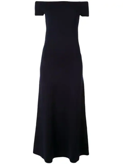 Gabriela Hearst Bardot Knit Maxi Dress In Blue