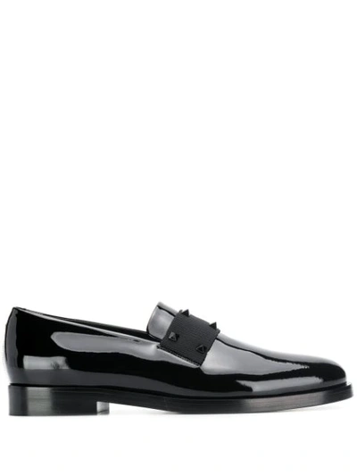 Valentino Garavani Men's Rockstud Patent Leather Tuxedo Loafers In Black