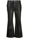 Alexander Wang Leather Bootcut Flare Pants In Black
