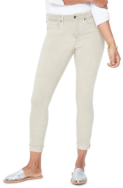 Nydj Ami Raw-edge Cuffed Ankle Skinny Jeans In Feather
