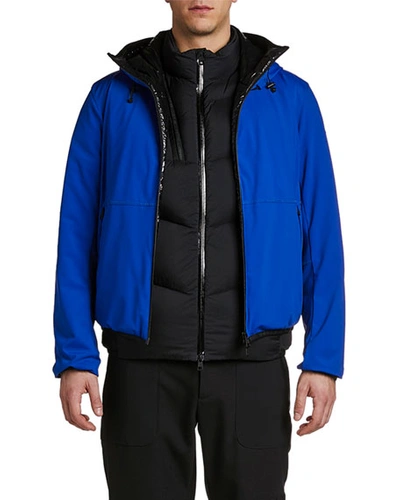 Moncler Men's Duport Two-tone Jacket In Cobalt Blue