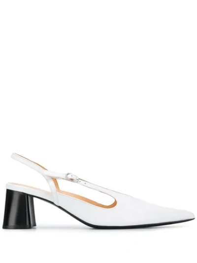 Ellery Diego Leather Slingback Pumps In White