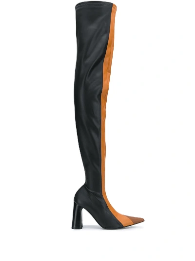 Ellery Testorf Leather Thigh High Boots In Black