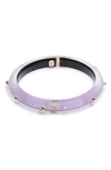 Alexis Bittar Crystal-studded Lucite Hinge Bracelet In Mulberry