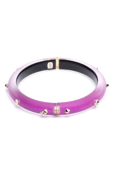 Alexis Bittar Crystal-studded Lucite Hinge Bracelet In Fuchsia