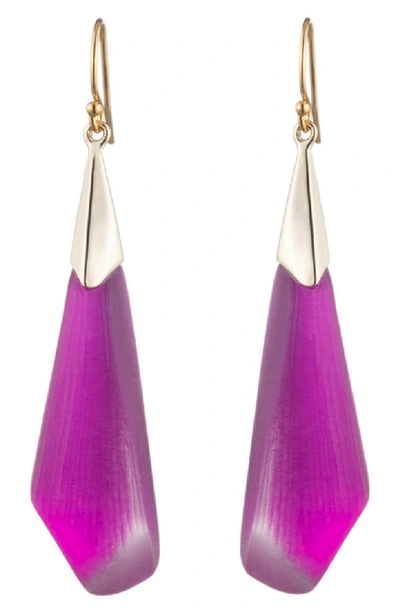 Alexis Bittar Faceted Lucite-detail Drop Earrings In Fuchsia
