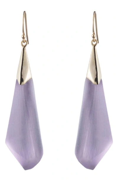 Alexis Bittar Faceted Lucite-detail Drop Earrings In Mulberry