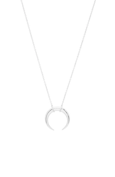 Gorjana Cayne Crescent Plated Pendant Necklace In Silver