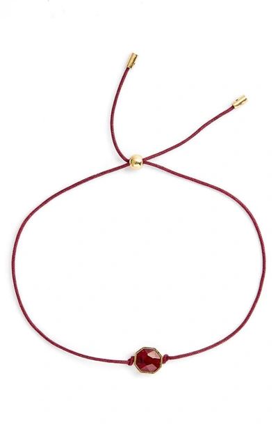 Gorjana Power Gemstone Cord Bracelet In Garnet/ Gold