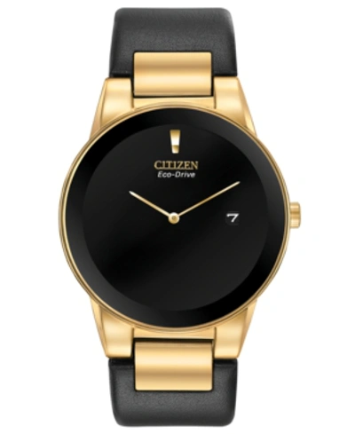 Citizen Eco-drive Men's Axiom Black Leather Strap Watch 40mm