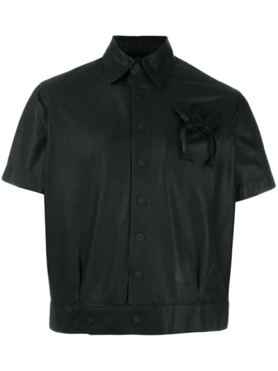 Ktz Drawstring Pocket Cropped Jacket In Black