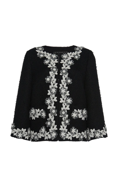 Andrew Gn Floral Embroidered Jacket In Black