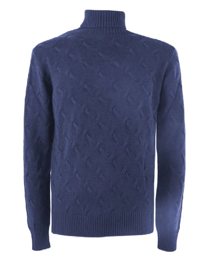 Kangra Blue Wool, Silk And Cashemre Sweater In Open Blue