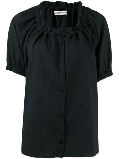 Henrik Vibskov Exhale Textured Button Shirt In Black