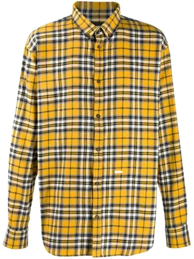 Dsquared2 Checked Print Shirt In Yellow
