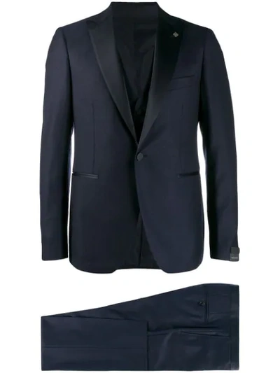Tagliatore Single-breasted Dinner Suit In Blue