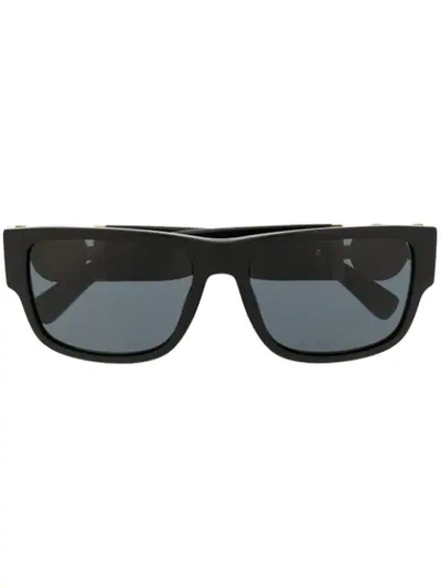 Versace Logo Square Sunglasses In Black