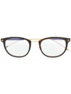 Tom Ford Classic Square Glasses In Brown