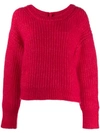 Kenzo Oversized Fringed Jumper In Red