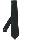 Giorgio Armani Striped Textured Tie In Black