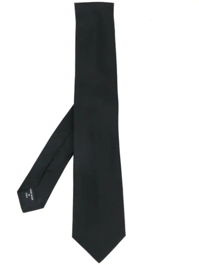 Giorgio Armani Striped Textured Tie In Black