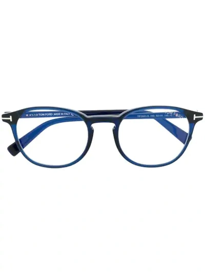 Tom Ford Tf5583b Round Frame Glasses In Blue