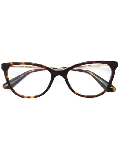 Dolce & Gabbana Cat-eye Frame Glasses In Braun