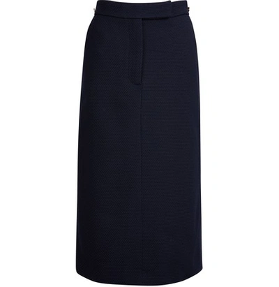 Thom Browne Wool-blend Midi-skirt In Navy