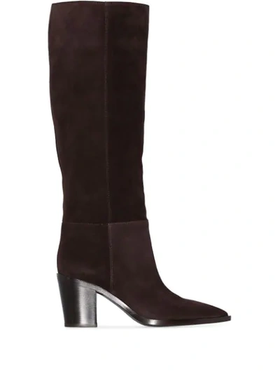 Gianvito Rossi Daenerys 70 Suede Knee-high Boots In Brown
