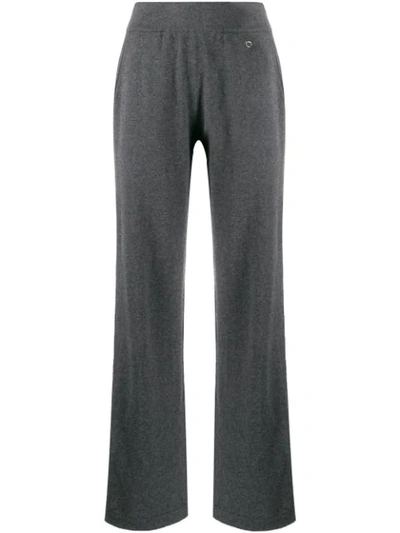 Ferragamo Straight-leg Knitted Trousers In Grey