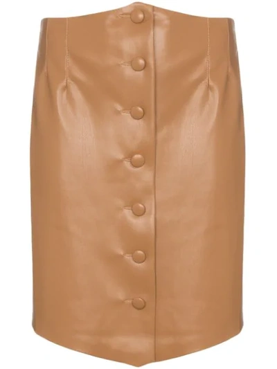 Nanushka Sils Buttoned Mini-skirt In Brown