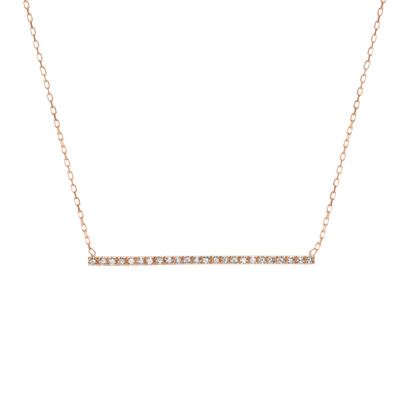 Aurate Diamond Bar Pendant In Gold/ Pink