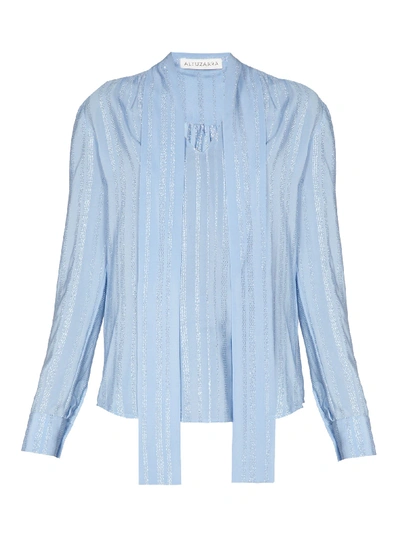 Altuzarra Visage Neck-tie Silk-blend Crepe Blouse In Flax Flower