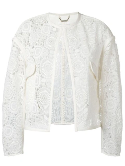 Chloé Lace Cardigan In White