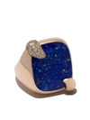 Pomellato 18kt Rose Gold Ritratto Lapis Lazuli And Brown Diamond Cocktail Ring In Blue