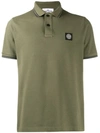 Stone Island Logo Patch Polo Shirt In Green