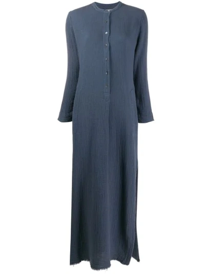 Raquel Allegra Henley Maxi Dress In Blue | ModeSens