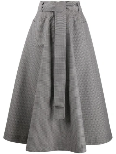 Msgm A-line Midi Skirt In Grey