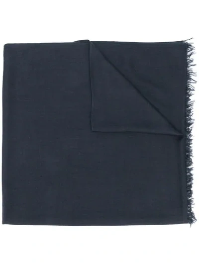 Brunello Cucinelli Oversized-schal Mit Fransen In C7186 Blue