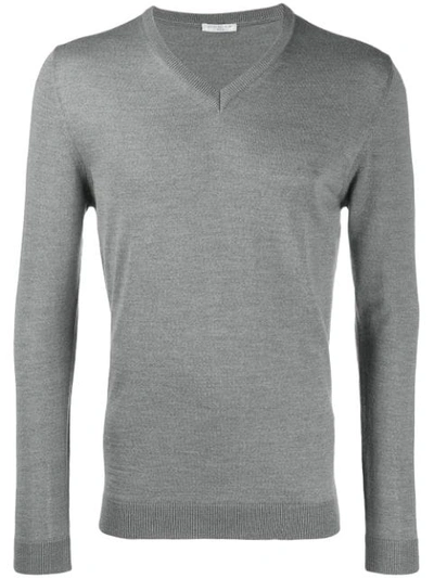 Cenere Fitted Fine Knit Jumper In Grey
