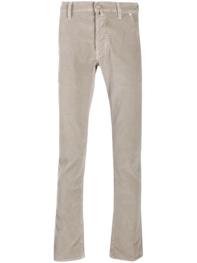 Jacob Cohen Corduroy Straight-leg Trousers In Neutrals